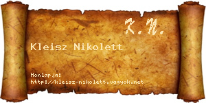 Kleisz Nikolett névjegykártya